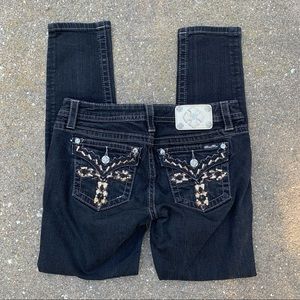 Miss Me Skinny Jeans flap pocket bling black